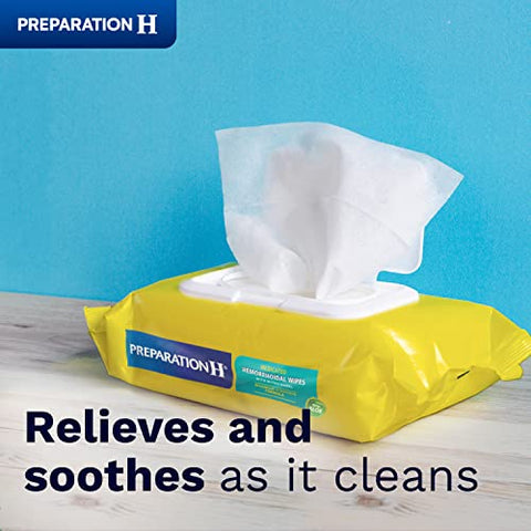 Lenços Umedecidos com Hamamélis para Alívio de Irritação na Pele – 48 Unidades (Pacote com 4) - Preparation H