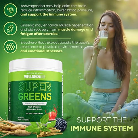 Wellness Tru - Pó Verde Superfood – Suporte Digestivo com Spirulina e Chlorella | Marca: Digestive Support | 100g