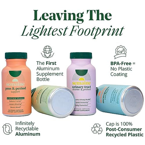 Semaine - Super Poderoso Prebiótico Probiótico para Mulheres, Fórmula 3 em 1 Eficaz de Ação Múltipla para Nutrir a Saúde Intestinal, Aliviar SII e Apoiar o Alívio do Inchaço