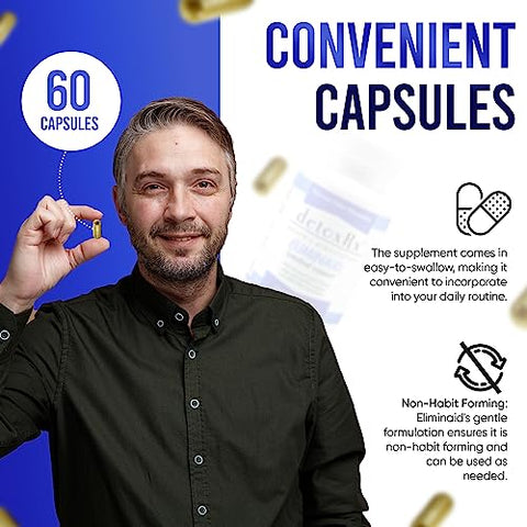 Eliminaid® | Auxílio suave para eliminação em momentos de estresse, doença, imobilidade, viagem, mudanças na dieta ou como resultado de medicamentos prescritos | Marca DetoxRx® em destaque - DetoxRx