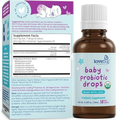 lovebug PROBIOTICS - Lovebug Probiótico Orgânico USDA Premiado para Bebês – Marca Lovebug