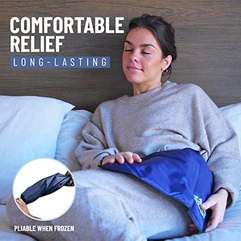 Glacial Comfort - Gel Ice Pack Reutilizável para Lesões – Almofadas Frias (15″ x 11″) para Dor nas Costas, Quadril, Joelho, Ombro, Distensões Musculares, Enxaqueca
