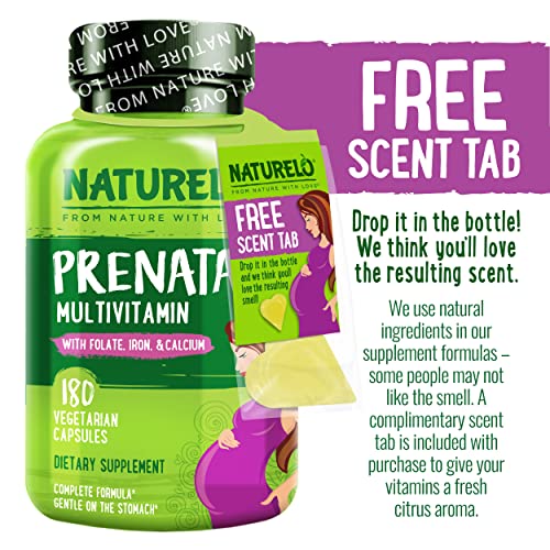 Prenatal Multivitamínico com Ferro Quelato Suave, Metilfolato e Cálcio Vegetal – Marca NATURELO - NATURELO