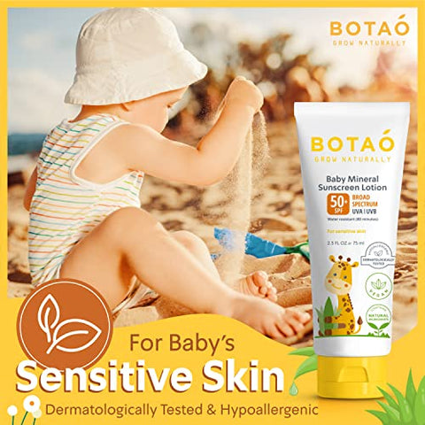 BOTAO - Protetor Solar Mineral para Bebês com Pele Sensível – Kit com 2 Unidades