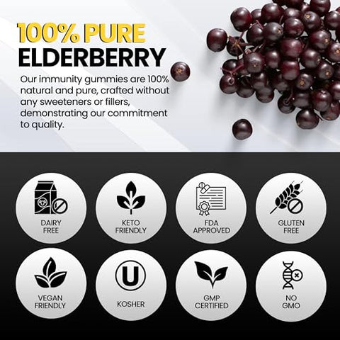 pure formulated - Gomas de Sabugueiro Sambucus com Zinco – Reforço Imunológico – 60 g