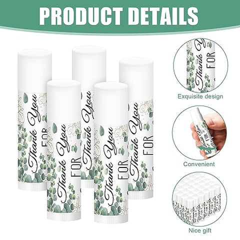 Heigble - Conjunto de 50 Presentes a Granel de Agradecimento Inclui Bálsamos Labiais, Caneta Esferográfica de Apreciação, Cartão de Agradecimento, Bolsa de Presente de Organza com Cordão para Casamentos, Festas de Chá de Bebê e Lembrancinhas