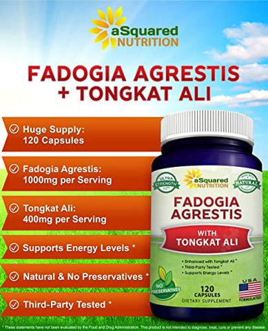 Fadogia Agrestis 1000mg – Potente Suplemento Natural para Aumentar a Performance Masculina - aSquared Nutrition
