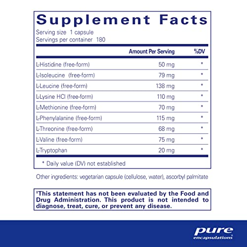 Aminoácidos Essenciais – Suporte para Recuperação Muscular – 60 cápsulas - Pure Encapsulations