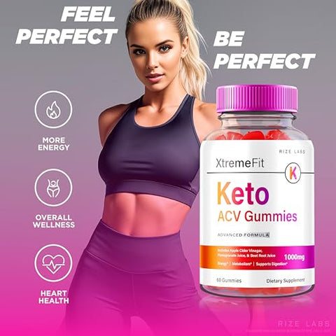 rize labs - Xtreme Fit Keto ACV Gummies – Fórmula Avançada para Perda de Peso com Vinagre de Maçã, Suplemento de Vinagre de Maçã para Emagrecimento, Avaliações Oficiais do Keto Plus ACV