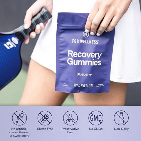 Gummies de Recuperação de Mirtilo For Wellness™ Hidratação (30 Gummies) – Reposição de Eletrólitos Vitais, Suporte à Recuperação Muscular