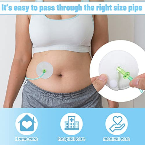 Sosation - Capas para Botão de Gastrostomia 56 Unidades – Acessórios para Sonda de Alimentação Abdominal Peritoneal – Almofadas de Algodão Absorventes – Branco, 3 Polegadas