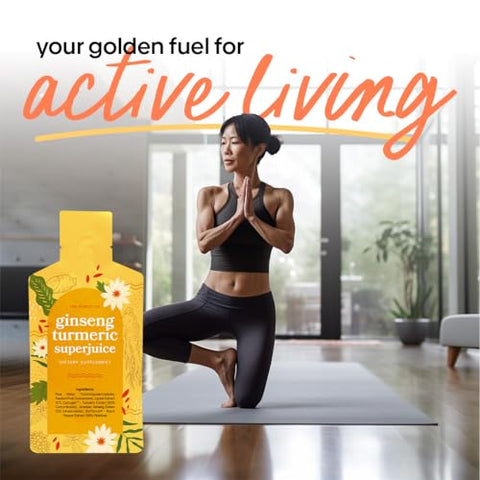 THE PUREST CO - Ginseng Turmeric SUPERJUICE X 30 SACHÊS – 1 Mês de Fornecimento | Bebida Herbal de Ginseng e Cúrcuma para Saúde