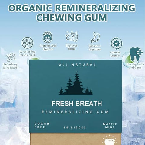 Zotreval - Goma de Mascar Remineralizante para Dentes e Gengivas, 4 Pacotes de Menta Mastigável com Nano-Hidroxiapatita, Sem Açúcar, Orgânica – Marca: Underbrush