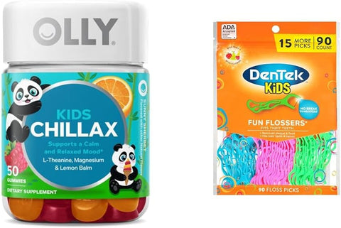 Kids Chillax Gomas de Magnésio Plus L-Teanina, Melissa e Calmantes para Crianças 4 , 50 Unidades - OLLY