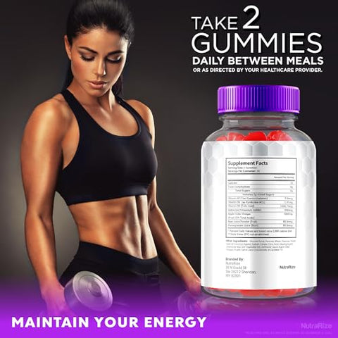 NutraRize - TurboRipped Keto Gummies ACV – Gomitas de Maçã, Suplemento de Vinagre de Maçã, Keto Natural, Premium Plus Gummy (60 Gummies)