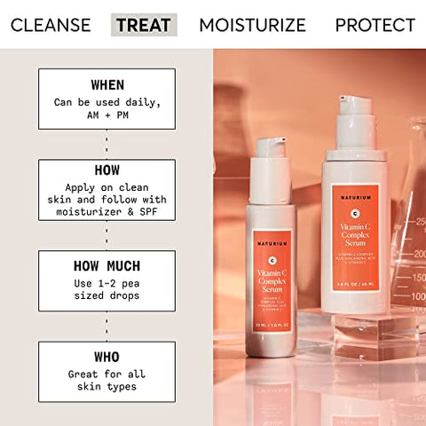 Serum Facial Complexo de Vitamina C, Tratamento Facial Anti-Envelhecimento com Ácido Hialurônico – 30ml - Naturium