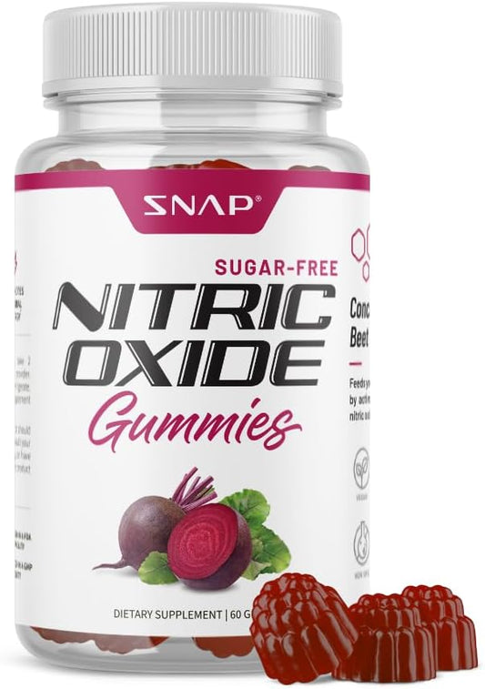 Gomas de Beterraba Sem Açúcar – Saúde do Coração, Energia, Circulação – Mastigáveis de Beterraba, Impulsionador de Óxido Nítrico de Beterraba – 60 Gomas - Snap Supplements