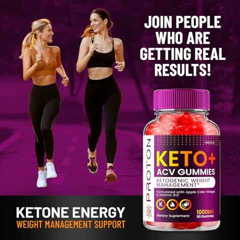 Indelo - (2 Pacotes) Gomas Avançadas Proton Keto ACV, Gomas Proton Keto ACV 1000mg, Gomas de Vinagre de Maçã com Proteína, Avaliações das Gomas Proton Gummies, Vitamina B12 Proton Keto ACV (120 Gomas)