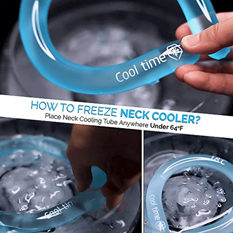CoolTimeUSA - Tubo Refrescante para Pescoço | Envoltórios Refrescantes para Pescoço para o Calor do Verão | Cold Pack sem as Mãos | Refrescante de Pescoço Reutilizável (Azul)