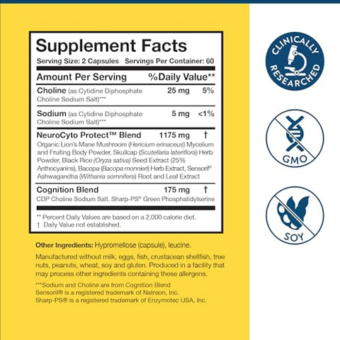 Researched Nutritionals - BDNF Essentials – Suplemento Cognitivo para Saúde do Cérebro – Pesquisado pela Nutritionals