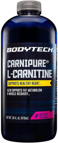 BODYTECH - BodyTech Carnipure L-Carnitine 1100 MG, Framboesa – Suporte para um Coração Saudável e Metabolismo de Gordura