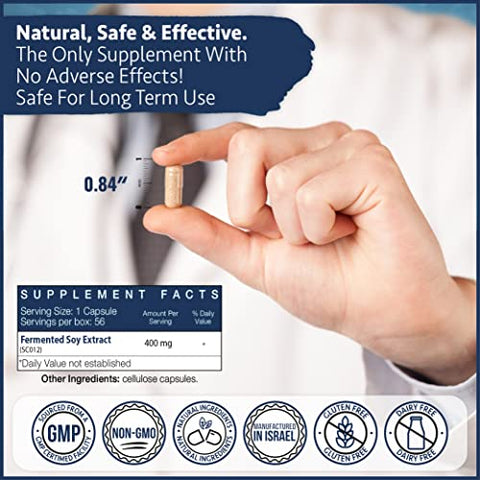 Suplemento Natural para Próstata em Cápsulas | Saúde da Próstata, Reduz Frequência e Urgência Urinária | Extrato de Soja Fermentada (SC012) | 1 Mês de Fornecimento - Brizo