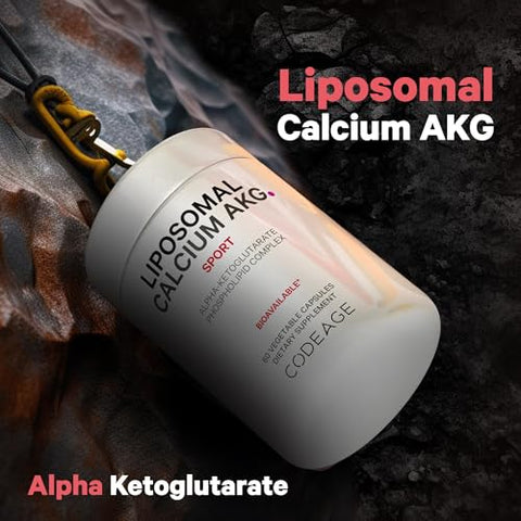 Liposomal Calcium AKG – Cálcio Alfa-Cetoglutarato – 2 Meses de Fornecimento – Entrega Lipossomal – 1 Cápsula por Porção – Não-OGM, Sem Glúten – Comprimidos de Cálcio AKG - Codeage