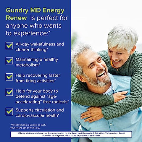 Energy Renew – Suporte para Recuperação Muscular e Saúde Cardiovascular, 30 Porções - Gundry MD