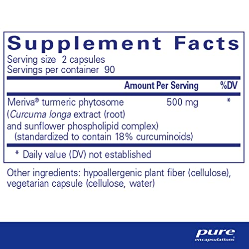 CurcumaSorb 180’s – Meriva Curcumin Phytosome – Suporte para Articulações – Livre de Glúten - Pure Encapsulations
