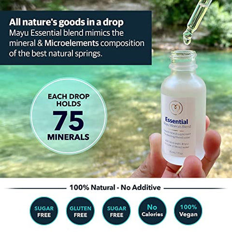 mayu - Mayu Concentrated Ionic Trace Mineral Drops – Rico em Eletrólitos Concentrados: Suplemento de Sódio de Cloreto de Magnésio – Mistura Essencial para Suporte Imunológico – Rico em Nutrientes