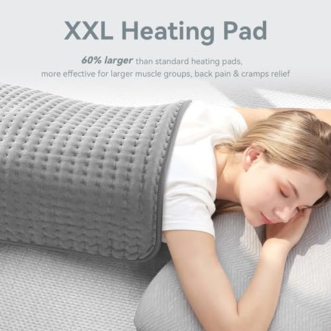 luwanda - Aquecedor Elétrico Extra Grande XXL para Alívio de Dor nas Costas, 20″x24″, Almofada Térmica para Cólicas/Pescoço/Ombro/Perna, Presentes para Mãe Pai Mulheres Homens Idosos, 6 Configurações de Calor