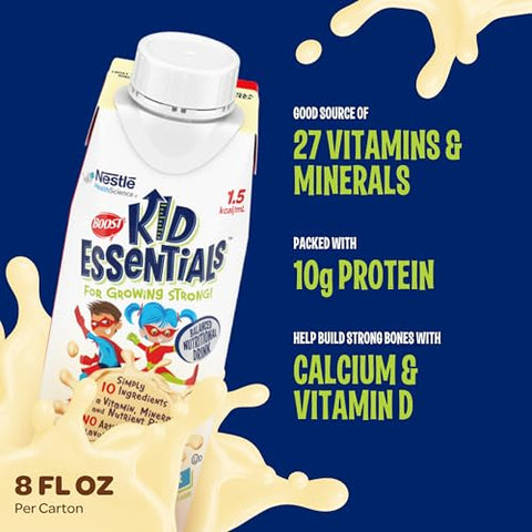KID ESSENTIALS 1.5, Baunilha Vortex 24 x 8 fl oz caixa - BOOST