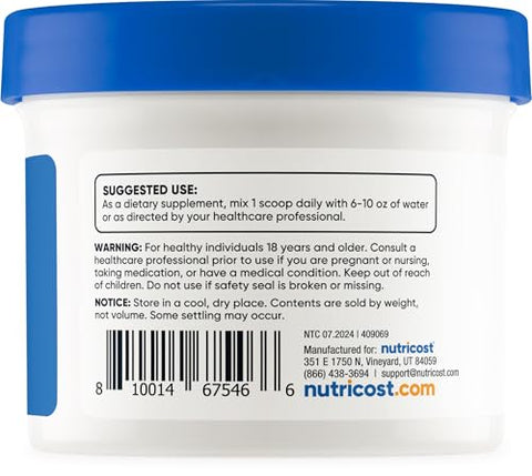 5-HTP em Pó 25g (300mg por Porção) – Livre de Glúten - Nutricost