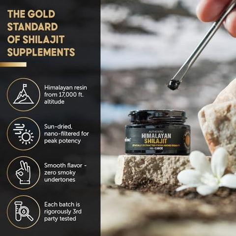 NutroTonic LLC - NUTROTONIC Autêntico Himalaia SHILAJIT | Selvagem Acima de 17000 FT | 100% Seco ao Sol | Resina Premium Orgânica Mais Potente | Testado em Laboratório de Terceiros | Fulvic