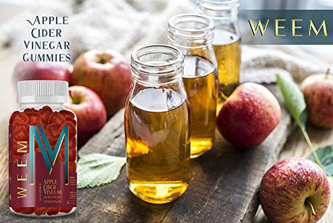 Gummies de Vinagre de Maçã – Natural, Vegano ACV com Ácido Fólico – Livre de Glúten – Vitamina B12 – Detox Premium - WEEM