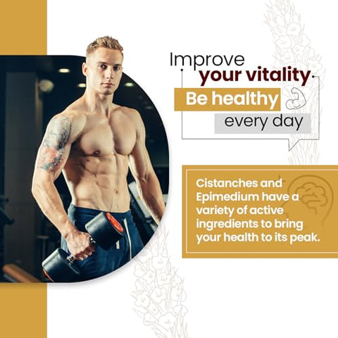 inGreens - Cistanche Tubulosa 1600MG: Energizante com Extrato de Horny Goat Weed e Maca, Força e Equilíbrio Hormonal para Homens