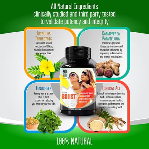 Jadee - Pílulas de Aumento Natural Boost para Homens – Ganhe 5cm em 60 Dias com Nossa Fórmula de Aumento e Espessura, Estimulante de Testosterona para Homens, Promova Tamanho, Força, Energia