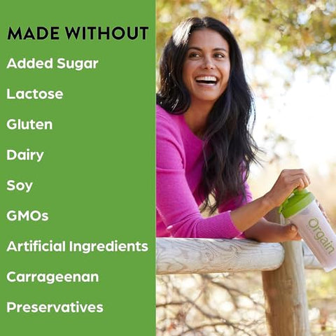 Pó de Proteína Vegana Substituto de Refeição Orgânico, Baunilha – 20g Proteína à Base de Plantas, 6g Fibra Prebiótica, Frutas, Vegetais - Orgain