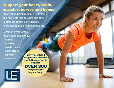 Life Enhancement - Suplemento Complexo Triplo de Magnésio: com Glicinato, Malato e Citrato. Melhore o Sono e a Função Cerebral Naturalmente. 90 Cápsulas