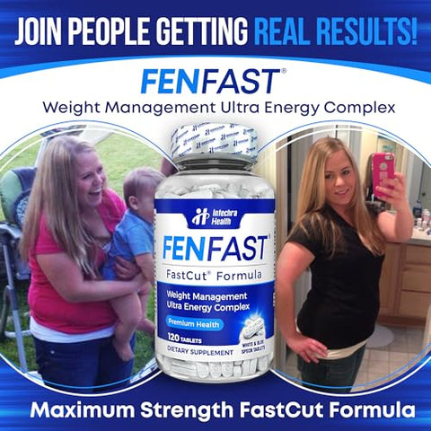 FASTCUT - Melhores Pílulas Dietéticas para Gerenciamento de Peso – Energia Poderosa – 120 Comprimidos Brancos e Azuis