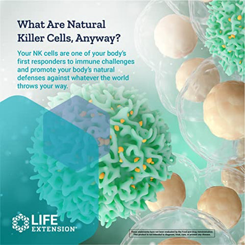 NK Cell Activator – Suplemento de Extrato de Farelo de Arroz Modificado Enzimaticamente para Apoio e Proteção da Saúde do Sistema Imunológico – Não-OGM, Vegetariano – 30 Comprimidos - Life Extension