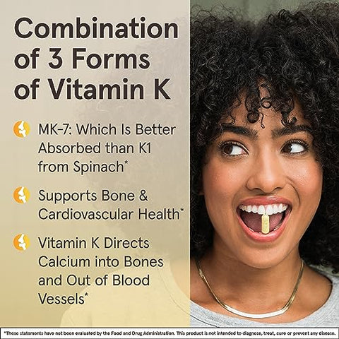 K-Right – Complexo de Vitamina K (K1, MK-4, MK-7, D3) – 60 Porções (Softgels) – Suplemento para os Ossos - Jarrow Formulas