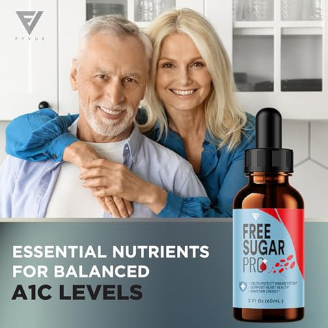 Fyvus - (5 Pacotes) Free Sugar Pro – Alívio Líquido Natural Gratuito de Açúcar, Frasco de Gotas Líquidas FreeSugar Pro Força Máxima Avançado Suporte à Saúde para Mulheres e Homens, Free Sugar Pro Suplemento Líquido