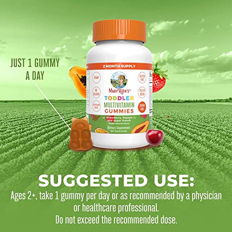 MaryRuth Organics - MaryRuth’s Gomas de Vitaminas Sem Açúcar para Crianças de 2 Anos | Suprimento de 2 Meses | Multivitamínico com Vitamina C, D3, Zinco | 1 Goma por Dia | Vitaminas para Crianças | Sem Açúcar | Vegano | Não OGM