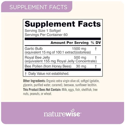 Pílulas de Alho sem Odor 1500 mg com Geleia Real de Abelha – Benefícios para a Saúde - NatureWise