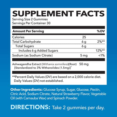 HAVASU NUTRITION - Ashwagandha Gummies – Suporte Herbal para Calma Natural – Gummies de Ashwagandha para Mulheres e Homens – Suplemento Sem OGM e Sem Glúten – 120 Veganos