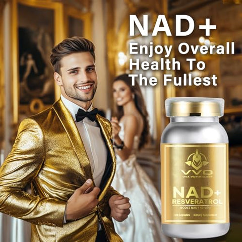 VVQ - NAD 1000 mg | Pontecy NAD Mais Alto | Absorção Máxima | Suplemento Puro de NAD | Energia e Reparo de DNA, Defesa contra o Envelhecimento, Função Cerebral | 120 Cápsulas