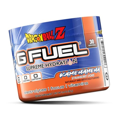 Kamehameha: Pó de Eletrólitos para Hidratação, Energia e Foco – Sabor Morango Lichia, Sem Açúcar, Zero Cafeína, Com Minerais Essenciais - G Fuel