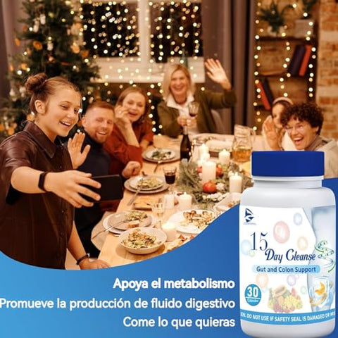 Generic - Limpieza de 15 Días – Pastillas para Limpiar el Colon y Apoyar el Intestino | Marca: 15 Day Cleanse Gut Support
