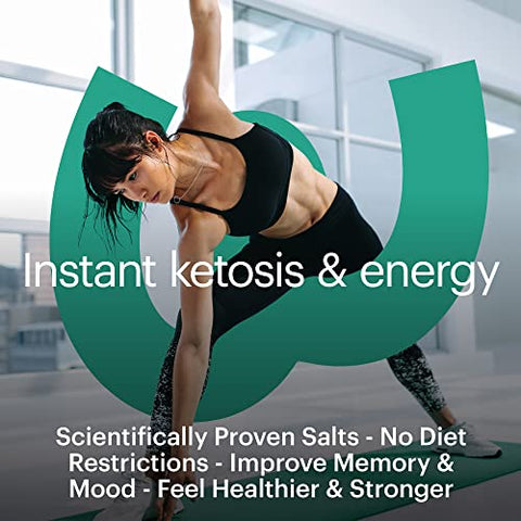 Keto Power com Sais de BHB para Cetose Instantânea e Energia, Sabor Natural de Morango Kiwi, 300g - Wellthy